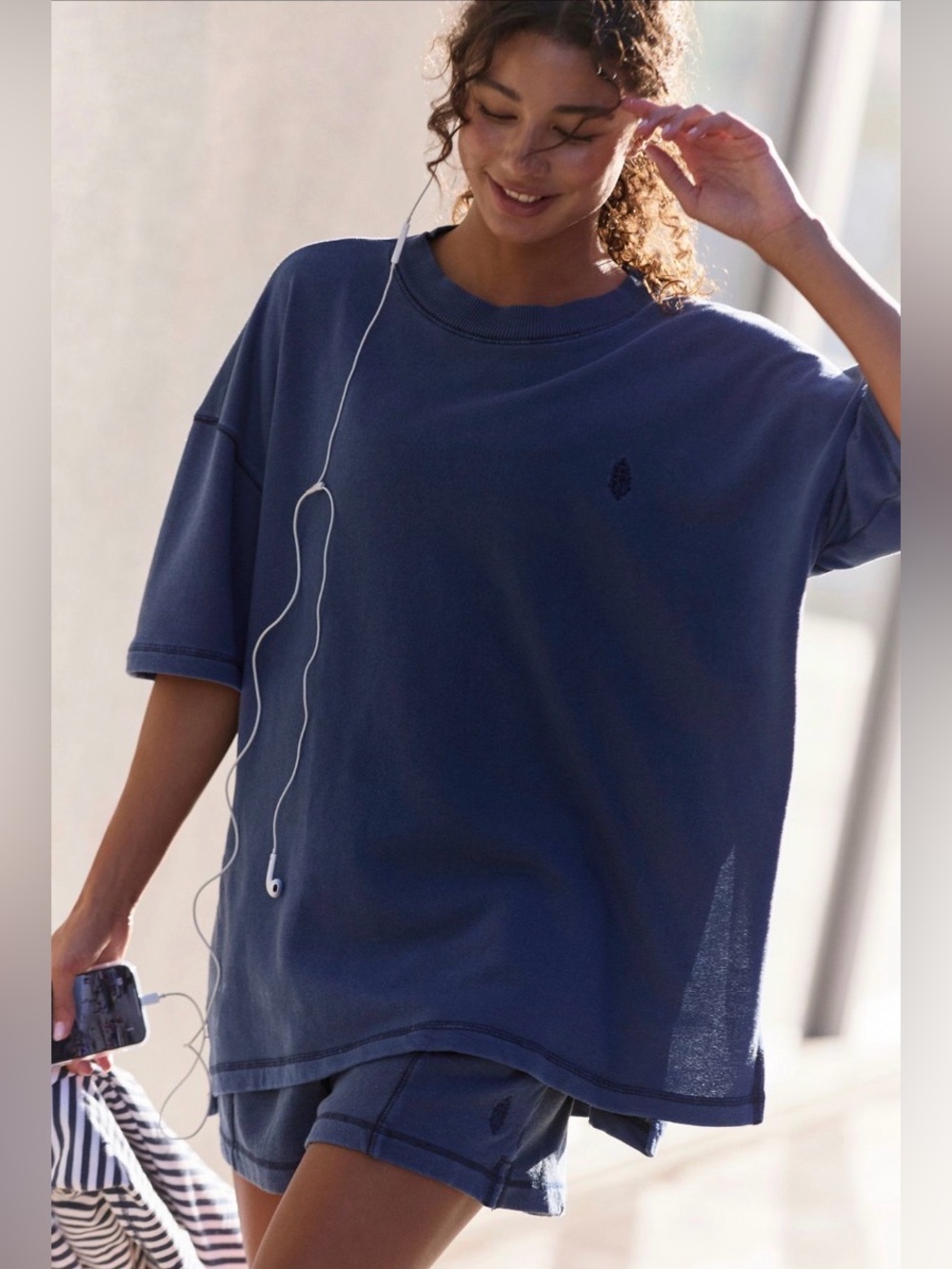 Free People FP Movement Back Me Up TOP ONLY In Midnight Navy Size M NWT